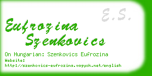 eufrozina szenkovics business card